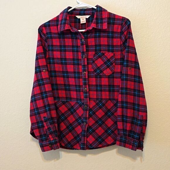 Sundance Womens M Sweet Sally Shirt Flannel Button Up Top Plaid Long Sleeve Red - Picture 1 of 10